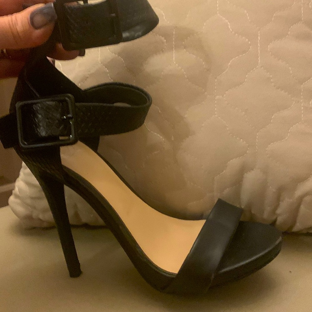 Black strappy heels